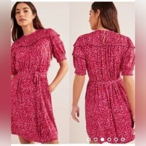 Elegant Pink and Red Mini Dress